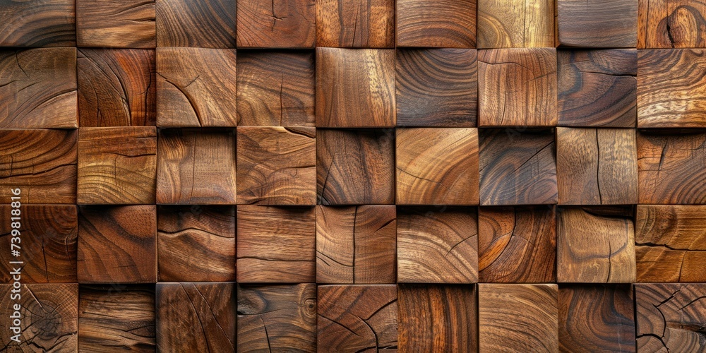 Exotic luxury through durable, golden-brown seamless teak wood panels