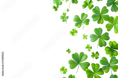 Fototapeta St patrick leaf clover day on white background
