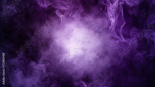 Smoke exploding outward from circular empty center, dramatic fog effect with purple glowing
