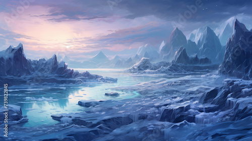 icy world twilight in a frozen world © Salman