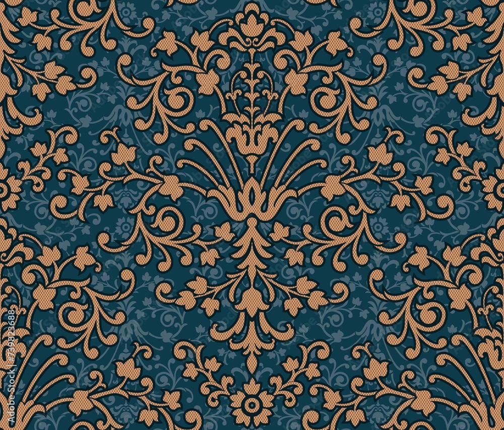 Damask Seamless Pattern Element Vector Classical Luxury Old Fashioned Damask Ornament Royal Victoria 15