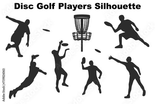 Disc Golf Players Silhouette Vector photo