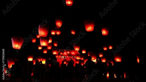 Pingsi Sky Lantern Festival in New Taipei , Taiwan  photo
