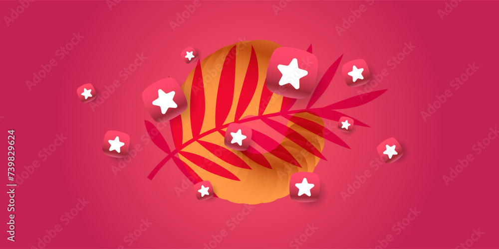 Fototapeta premium Summer poster in a modern style. Vector illustration.