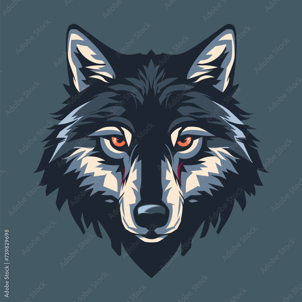 Flat modern logo Wolf vector icon illustration
