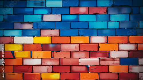 Brick wall texture pattern background  3D rendering illustration