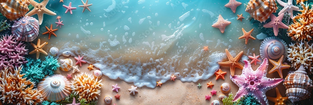 Beachcombers Escape Summer Abstract, Banner Image For Website, Background, Desktop Wallpaper