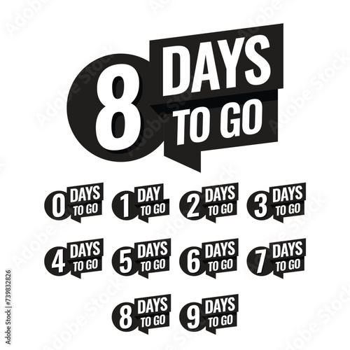 Countdown left days banner. count time sale. Nine, eight, seven six five four three two one zero days left. Vector illustration