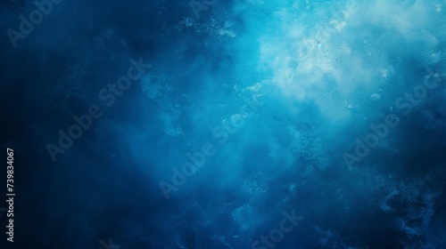 deep sea blue , color gradient rough abstract background shine bright light and glow template empty space , grainy noise grungy texture © midart