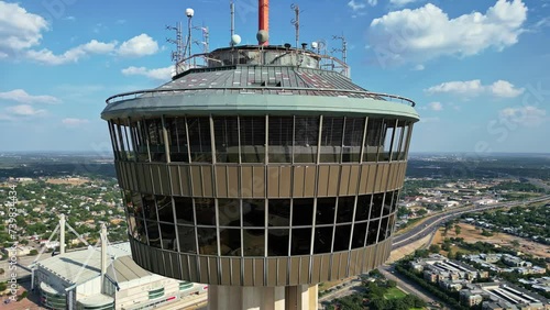 Panning around the iconic Tower of the Americas - Observation tower San Antonio photo