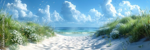 Coastal Breeze Summer Abstract Background, Banner Image For Website, Background, Desktop Wallpaper