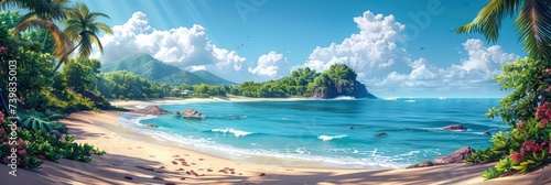 Coastal Drive Summer Abstract Background, Banner Image For Website, Background, Desktop Wallpaper