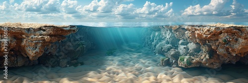Coastal Erosion Summer Abstract Background, Banner Image For Website, Background, Desktop Wallpaper