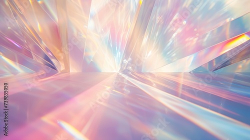 Abstract Prism of Light with Colorful Refractions and Glow