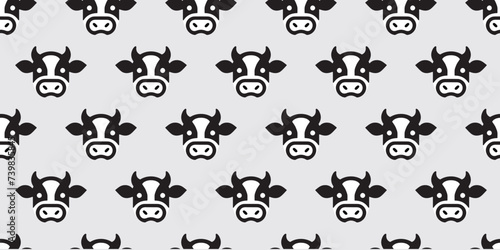 Cows illustration background. Seamless pattern. Vector. 牛のイラストパターン