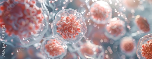 Leukocytes Visualized in Artistic Medical Illustration Style. photo
