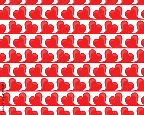 The seamless red background with hearts.