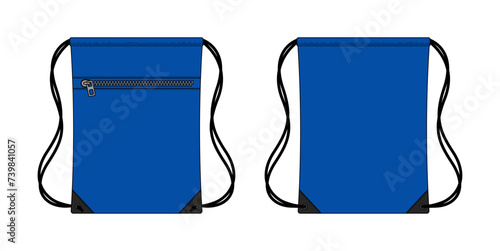 Drawstring bag, backpack vector template illustration