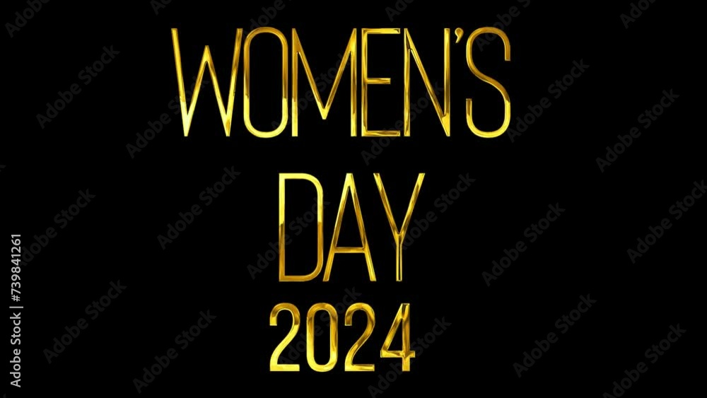 Women's day event 2024 beautiful text design golden flow shine animation video Women's day event 2024 beautiful text design golden flow shine animation video