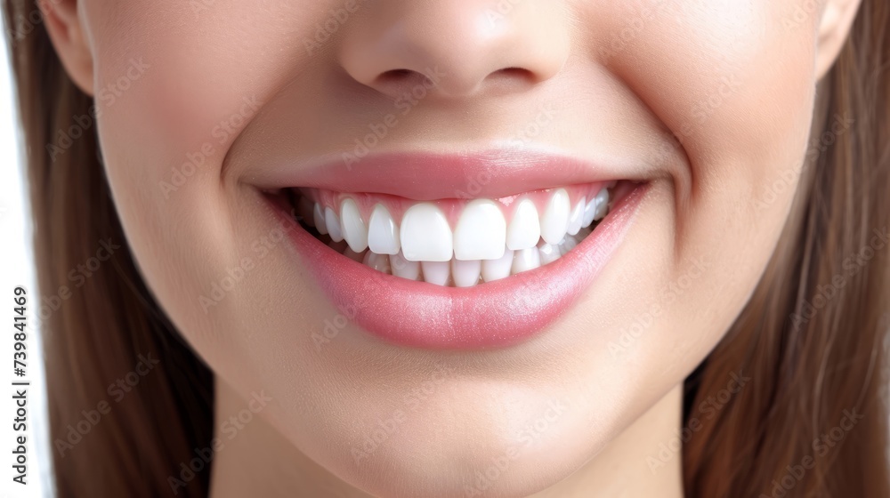 Perfect healthy teeth smile of a woman isolated on a white background. Perfect healthy teeth smile of a woman isolated on a white background.