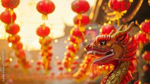 Chinese new year celebration, dragon. © Nikolay