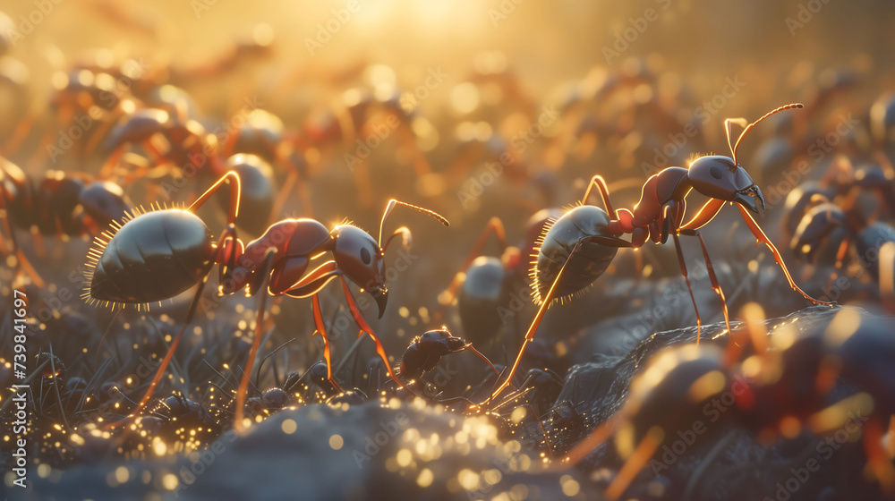 group of ants on the ground group of ants on the ground