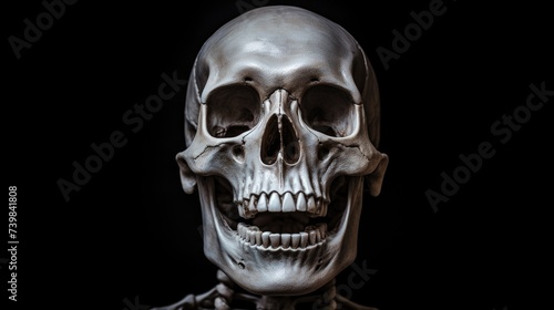 Photogenic Skeleton: Surprised Man Looking at Viewer in Isolated White Background