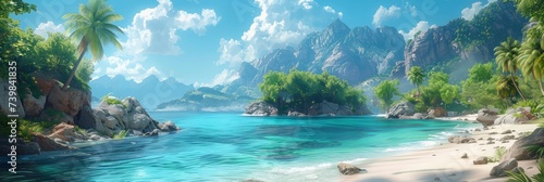 Seaside Adventure Summer Abstract Background, Banner Image For Website, Background, Desktop Wallpaper