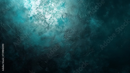 teal black , template empty space , grainy noise grungy texture color gradient rough abstract background shine bright light and glow © midart