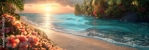 Sunset over the sea, Banner Image For Website, Background Pattern Seamless, Desktop Wallpaper