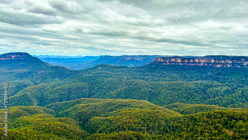 Wooded blue mountains in Australia