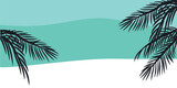 Minimal summer exotic concept with copy space. Palm tree against the sky. Vector ıllustratıon.