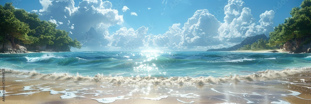 Tropical Summer Abstract Background, Banner Image For Website, Background, Desktop Wallpaper