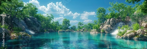 Beautiful lake landscape background © Pic Hub
