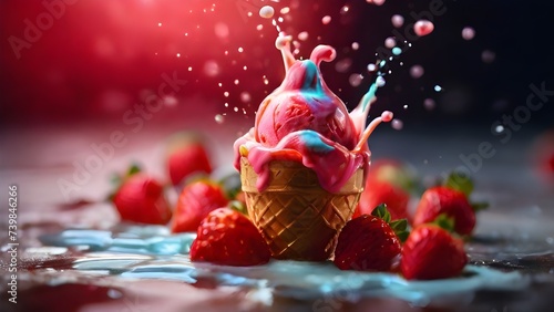"Vibrant Colorful Ice Cream: Sweet Treats in Every Hue"