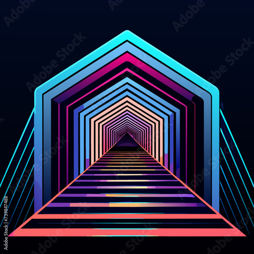abstract neon line background geometric futuristic colorful beautiful amazing unreal bright figurative art vector vector