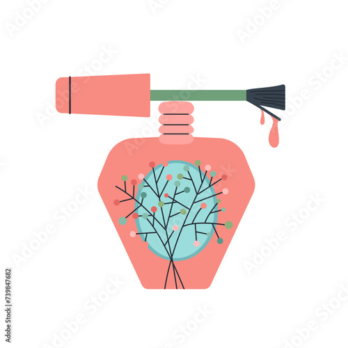 Nail polish vector illustration. Beauty salon tools. Women's accessories. Stylist cosmetics.