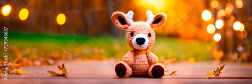 Crochet toy handicraft homemade threads. Selective focus. © yanadjan