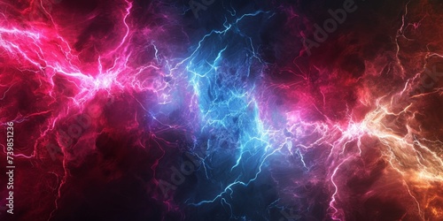 a blue and pink lightning
