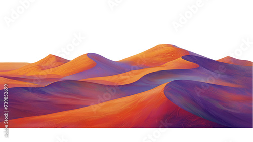 Realistic painting background of sand dunes. Desert landscape.