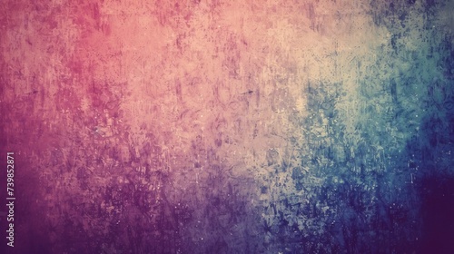 Textured gradient background with pink and blue hues.