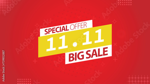 Sale banner template design 11.11 . SPECIAL OFFER, FLASH SALE, MEGA SALE