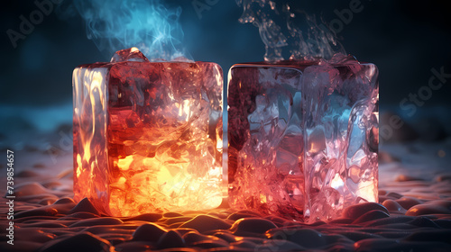 Ice cubes in macro lens