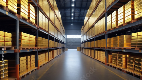 Wallpaper Mural Large warehouse for storing pure gold boxes. Torontodigital.ca