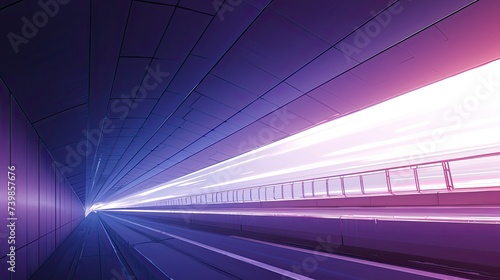 Highway Tunnel  Empty  Lights  grey and purple Gradients