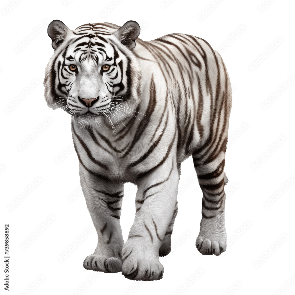 Obraz premium white tiger isolated on transparent background
