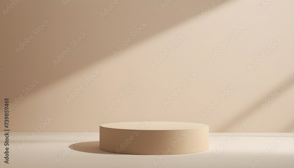empty room with 3d geometric podium empty room with 3d geometric podium