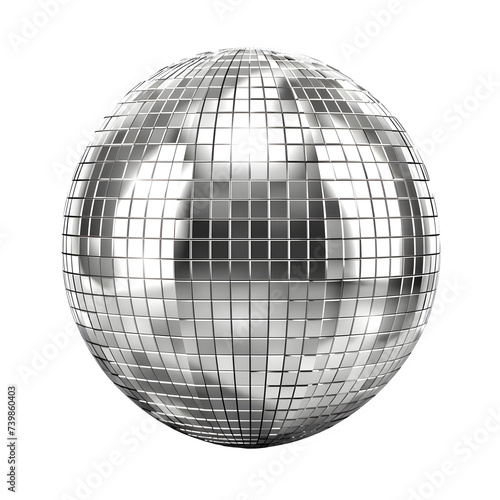 silver disco ball on a transparent background