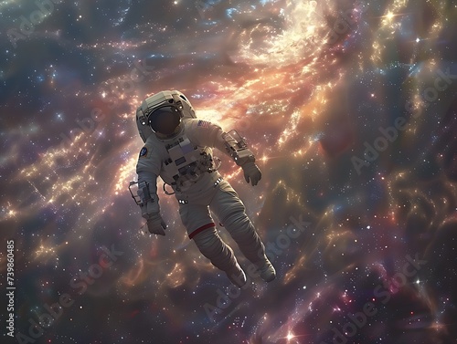 An astronaut on a spacewalk against the cosmic backdrop of deep space serves as a powerful tribute to science fiction and the human urge to explore the unknown © Brian Carter