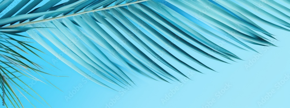 Elegant Blue Palm Leaf Pattern for Modern Botanical Decor - Generative AI Elegant Blue Palm Leaf Pattern for Modern Botanical Decor - Generative AI